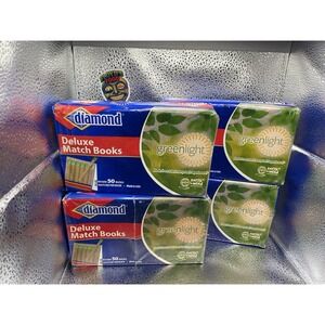 Lot 4‎ Diamond Deluxe Match Books Greenlight 50-Book Packs 1000 Matches USA